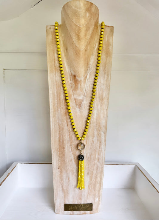 Yellow Summer Tassel Necklace