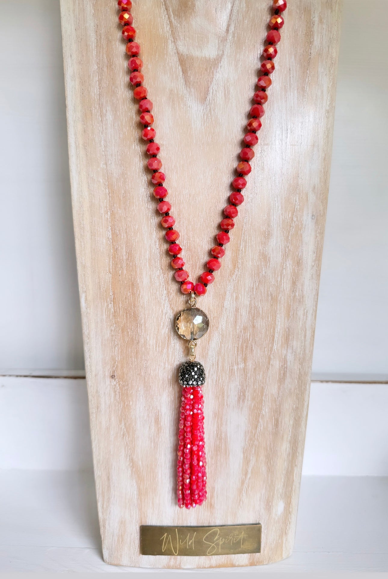 Coral Tassel Necklace