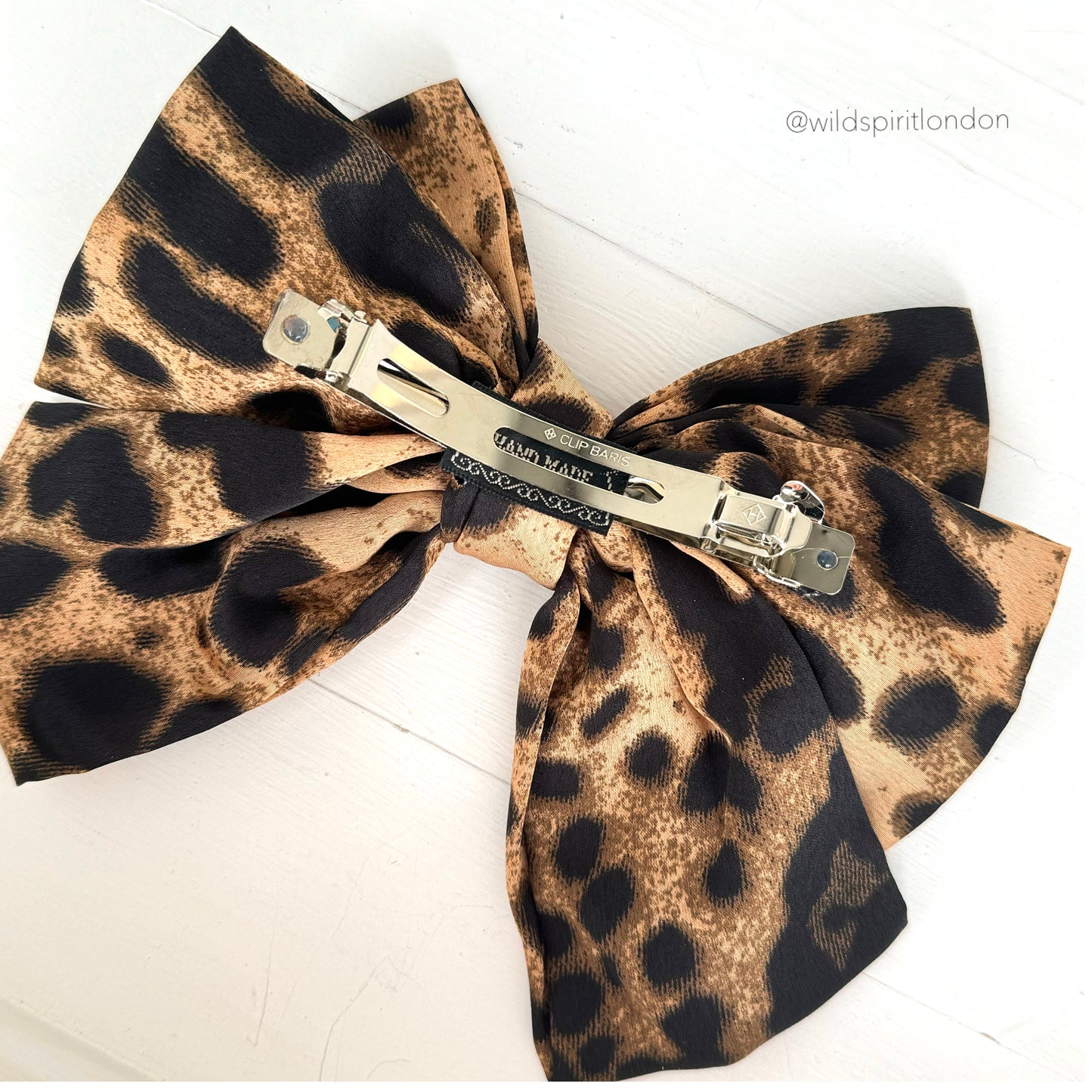 Brown Leopard Hair Clip Bow