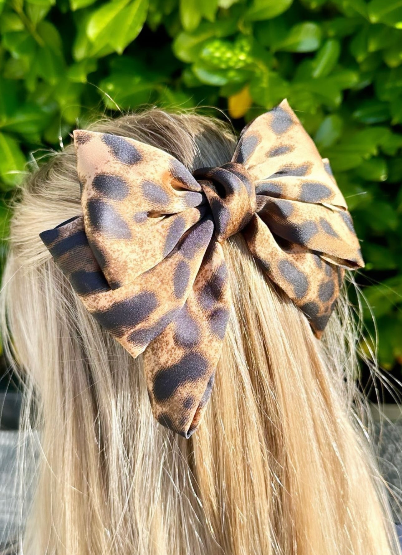 Brown Leopard Hair Clip Bow