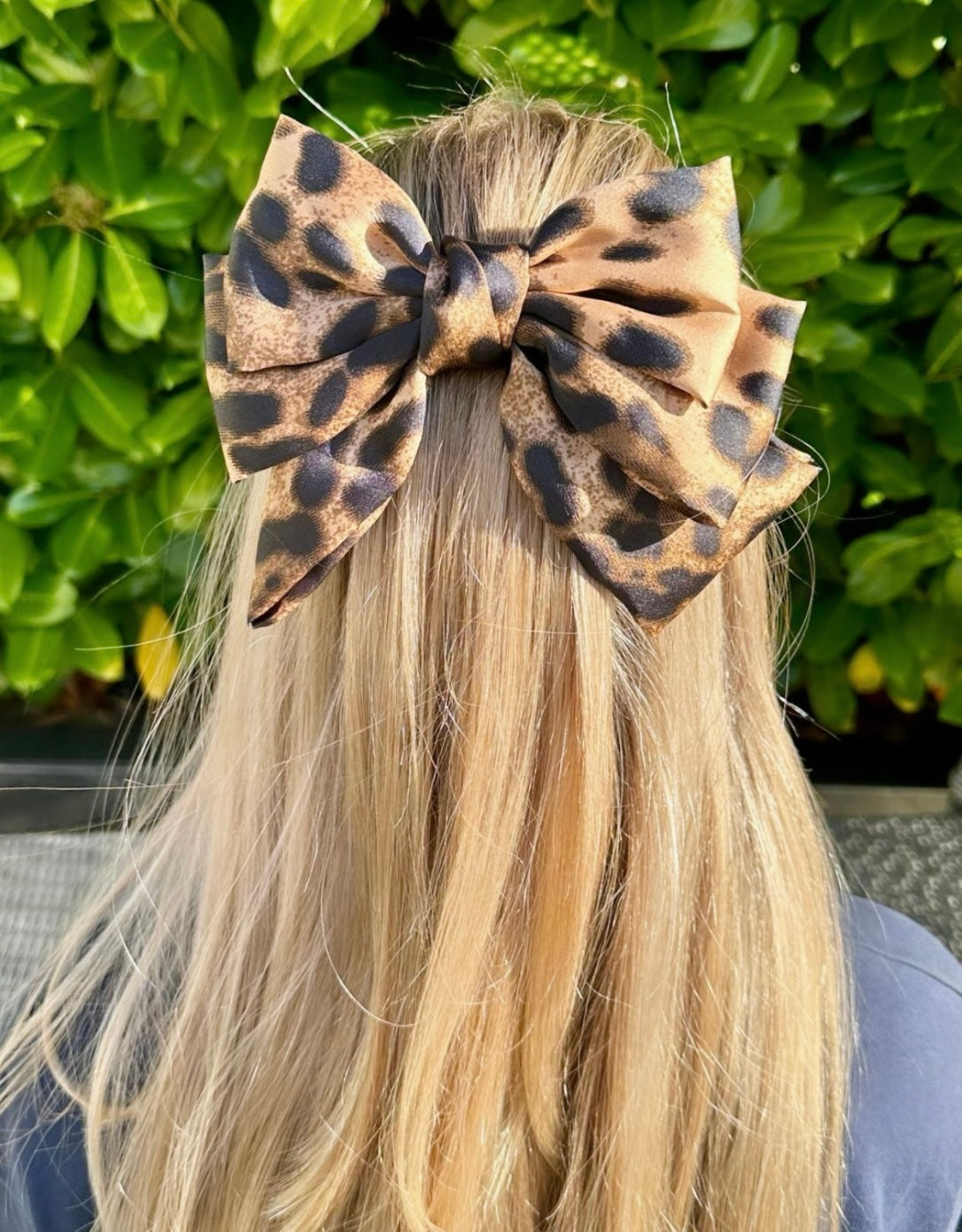 Brown Leopard Hair Clip Bow