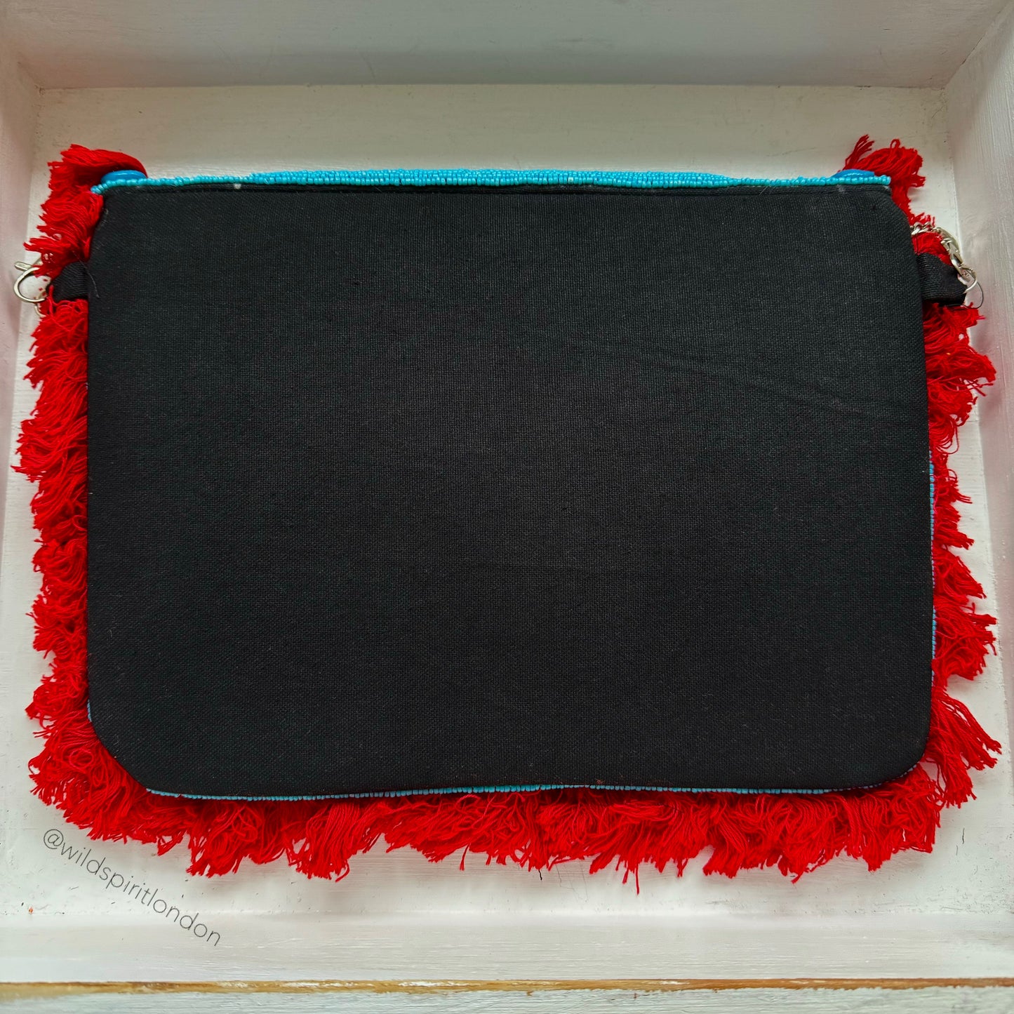 Blue & Red Boho Clutch Bag