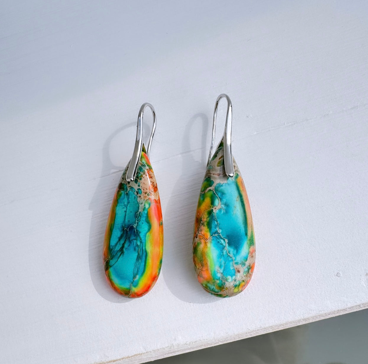 Aqua Jasper Earrings