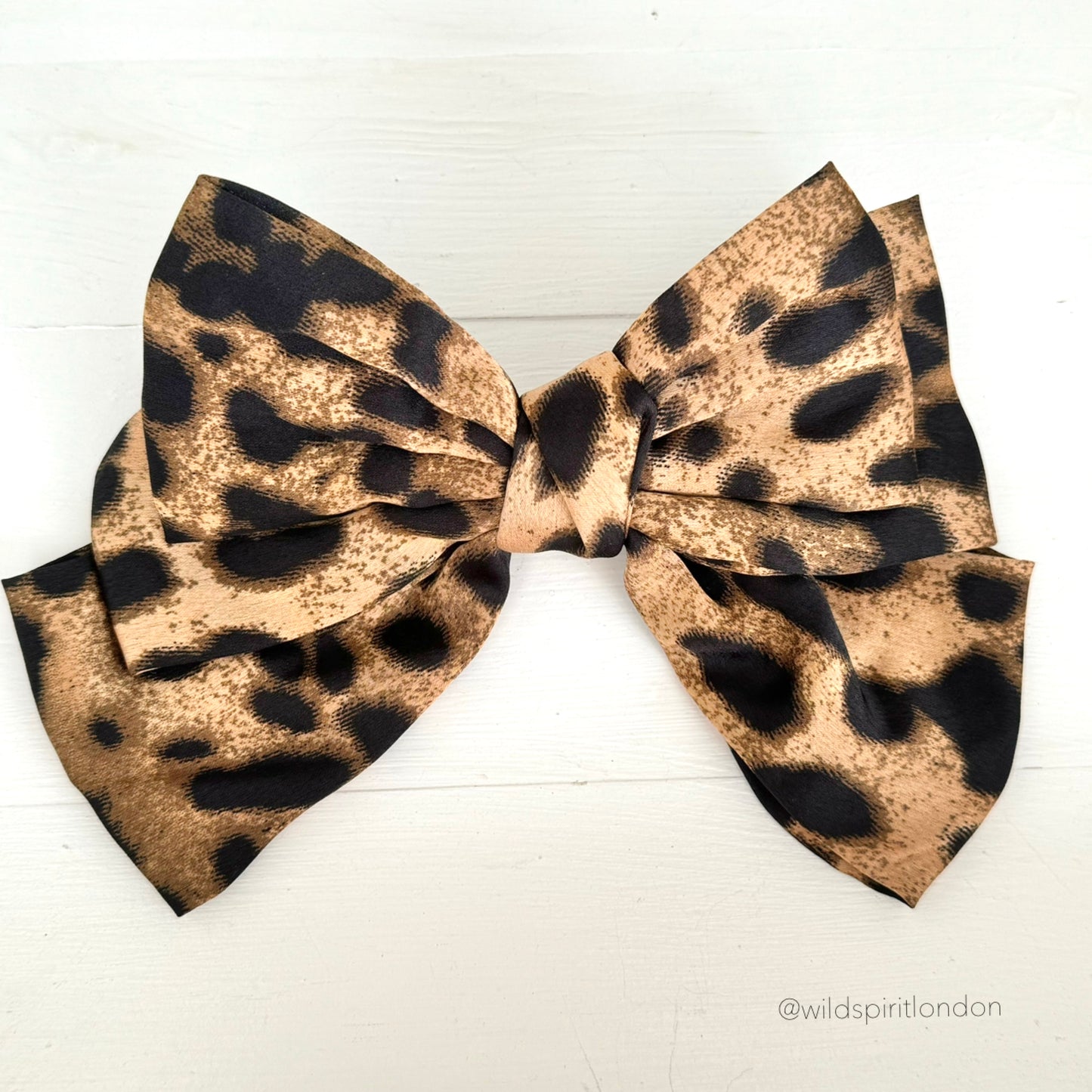 Brown Leopard Hair Clip Bow