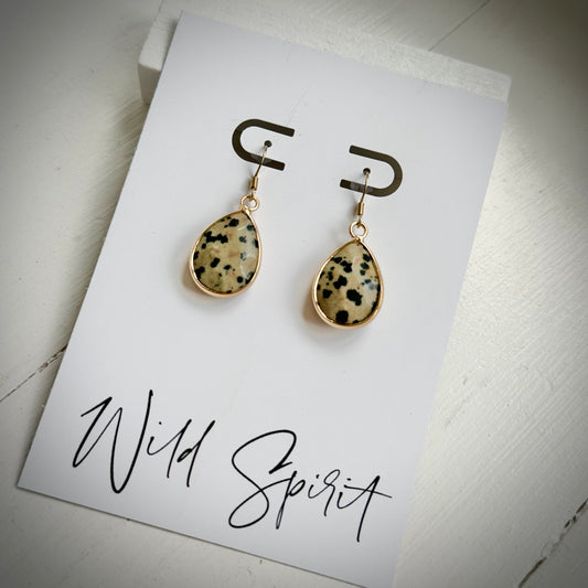 Dalmatian Olive Earrings