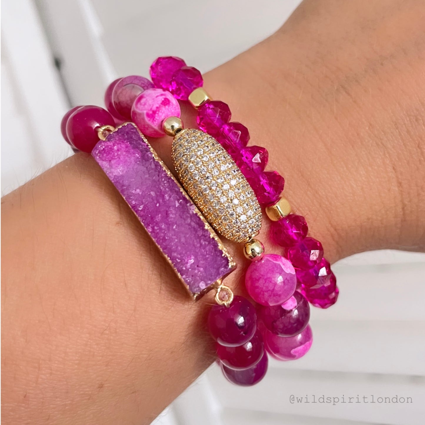 Fuchsia Set of 3 Bracelets