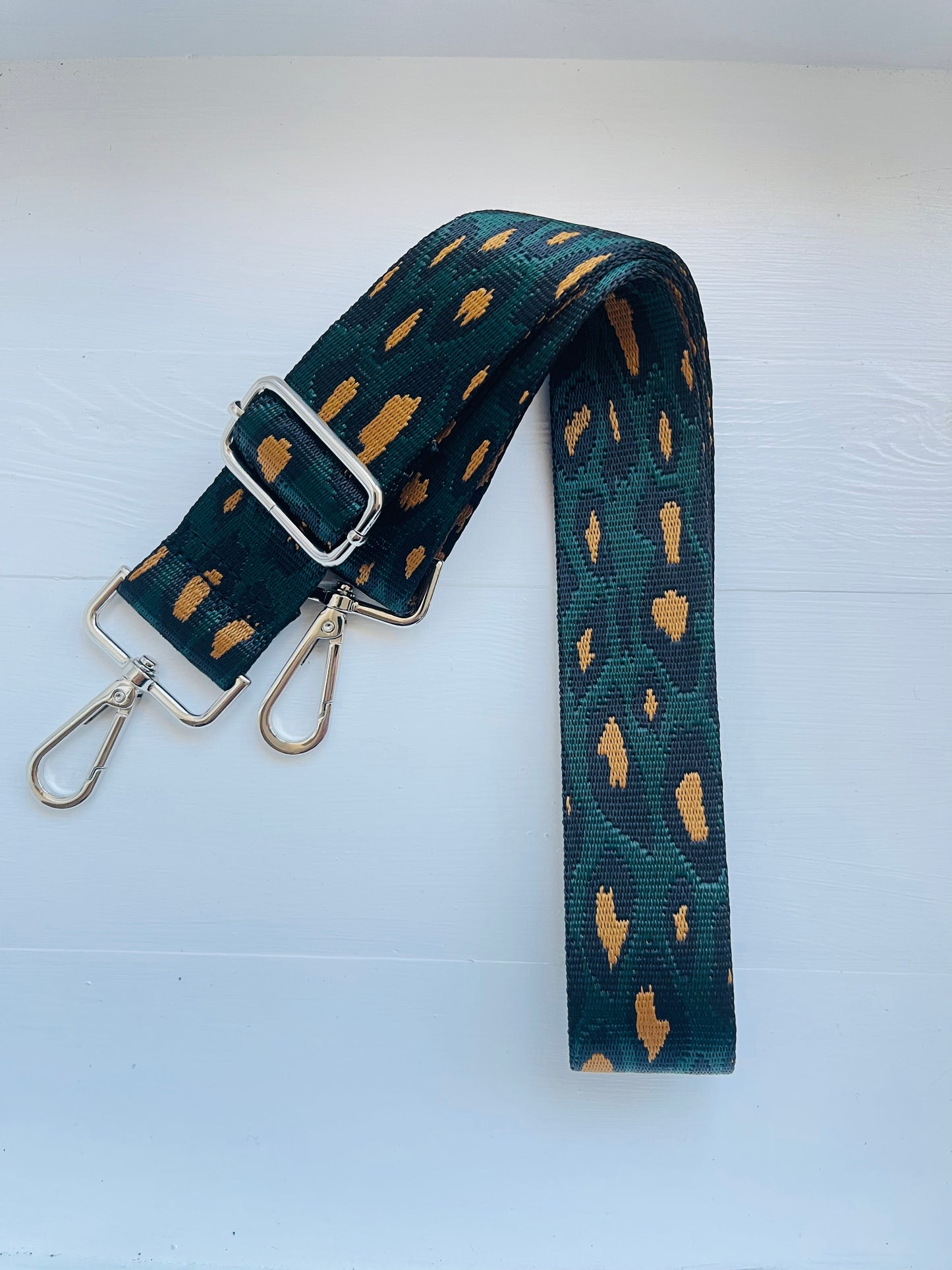 Teal Leopard Bag Strap