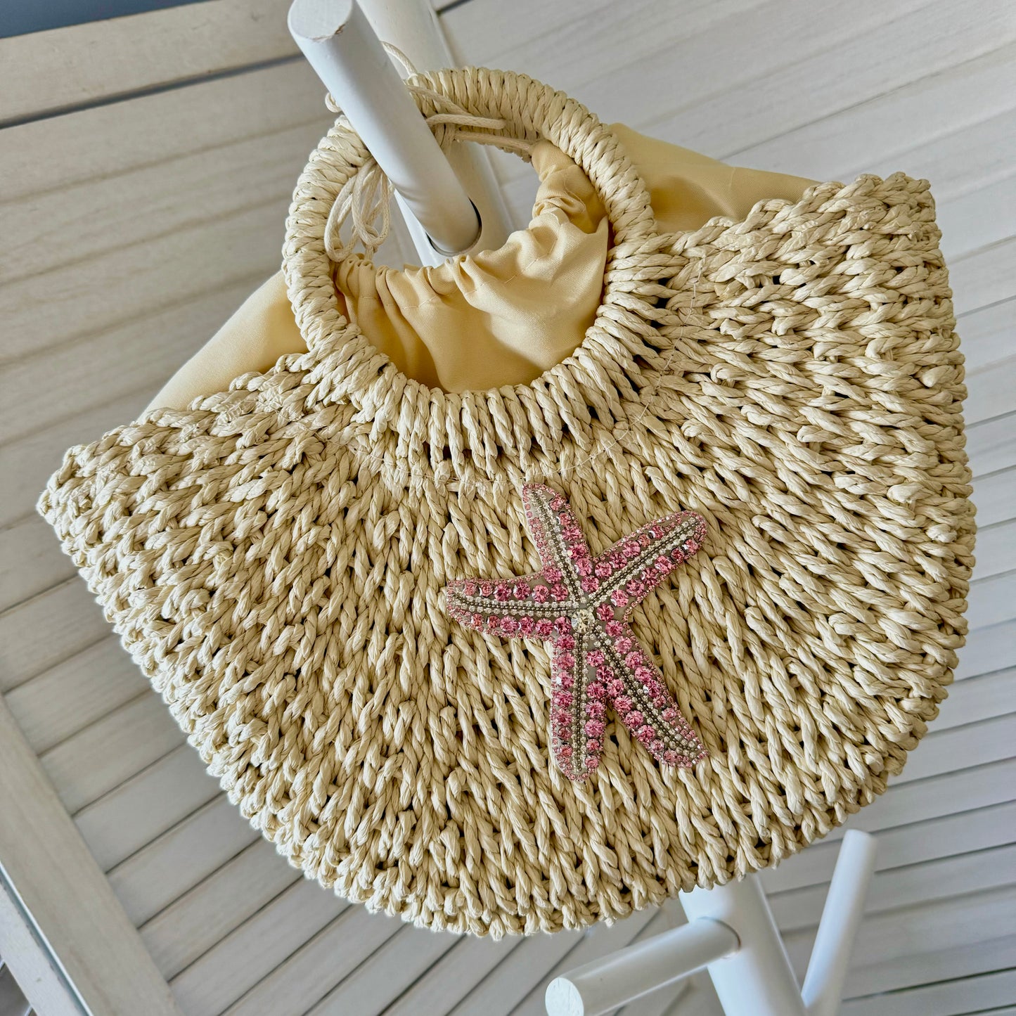 Starfish Pink Straw Bag