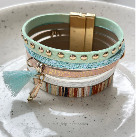 Pistachio Boho Cuff Bracelet