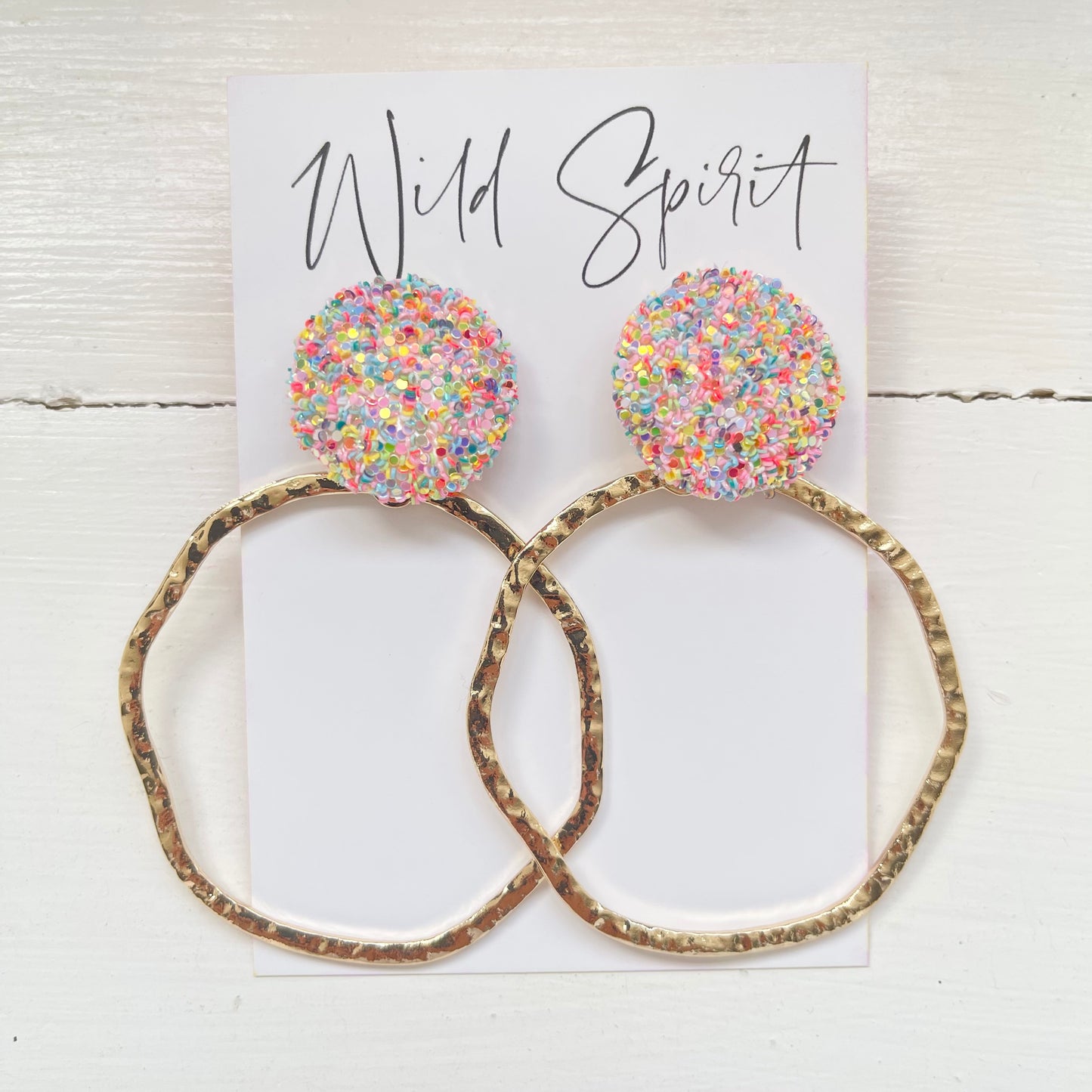 White Disco Hoop Earrings