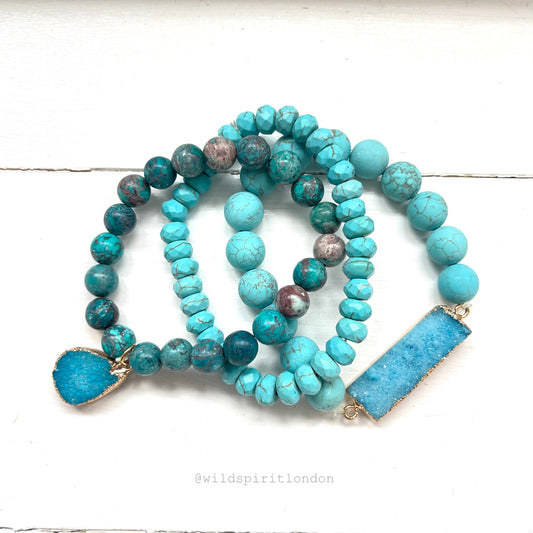 Cyan Set of 3 Bracelets