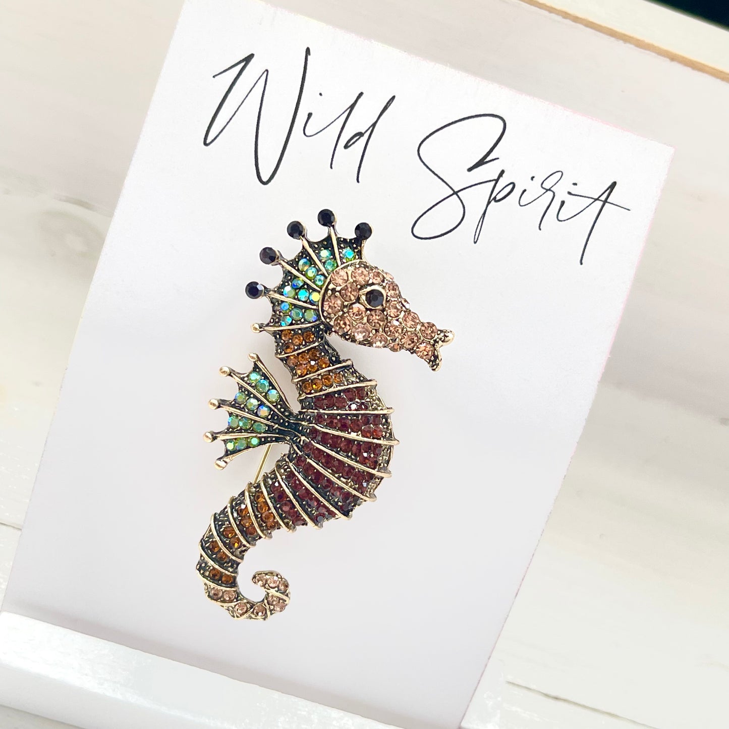 Bronze Seahorse Brooch