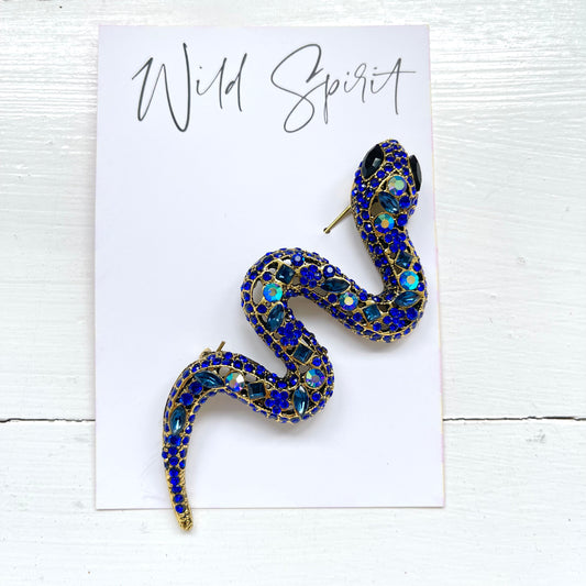 Big Blue Snake Brooch