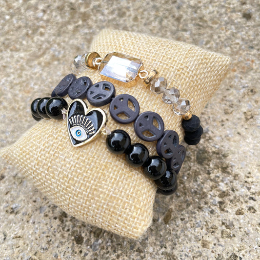 Peace Set of 3 Boho Bracelets